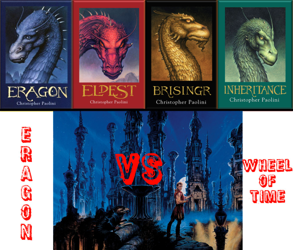 Image of Eragon and Wheel of Time book covers with text "Eragon vs Wheel of Time"