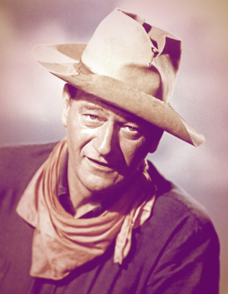 Picture of John Wayne in his cowboy hat.