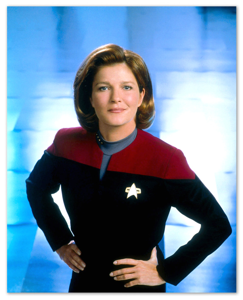 Image of Captain Kathryn Janeway on the Starship Voyager.