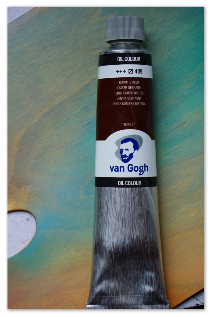 Image of a tube of Burnt Umber van Gogh oil paint