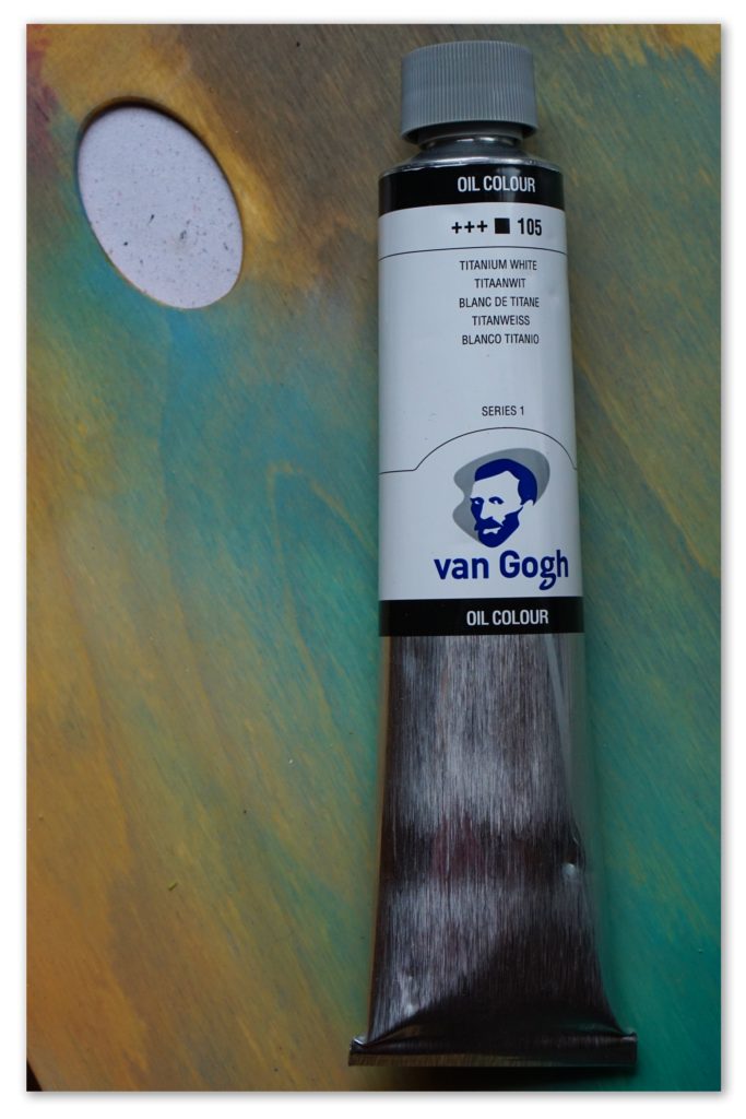 Image of a tube of Titanium White van Gogh oil paint