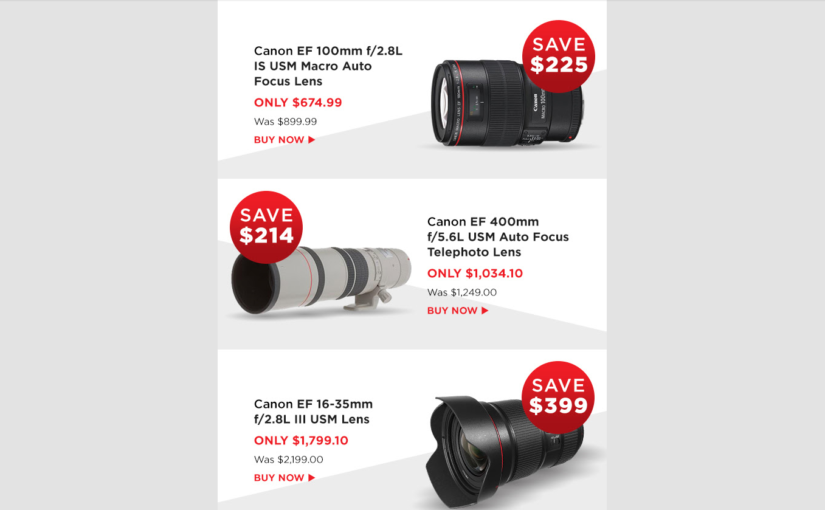 Adorama currently has * real * discounts on Canon lenses…