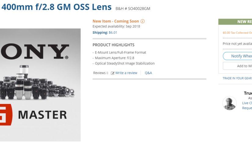 The Sony 400mm Telephoto Lens – <em>Coming Soon…</em>