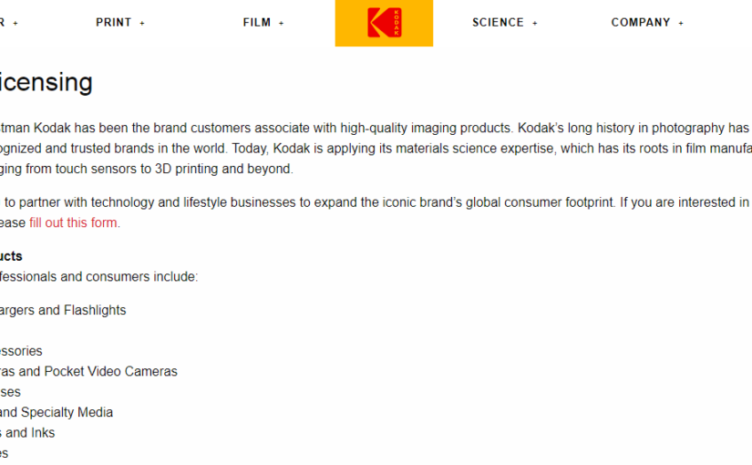 As Previously Mentioned – Kodak is no longer Kodak