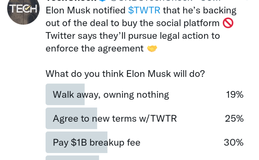 The Billionth Elon Musk / Twitter Opinion