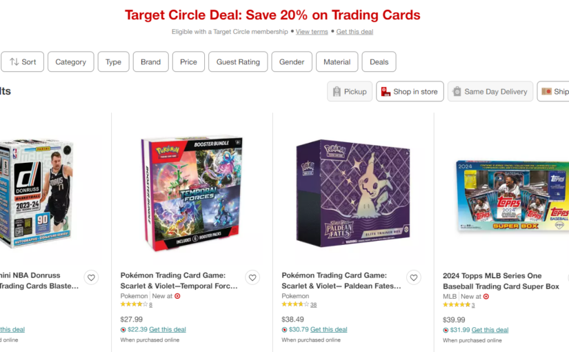 Target Deal – 20% Off Trading Cards