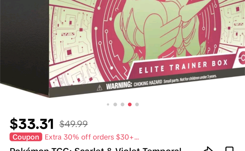 Pokemon TikTok Sale – Temporal Forces Iron Leaves Elite Trainer box