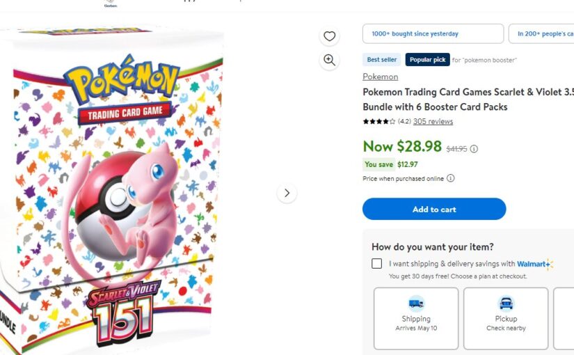 Pokemon 151 Has Been Restocked on Walmart.com