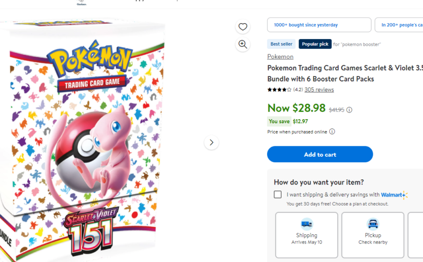 151 Pokemon Booster Bundles Restocked on Walmart.com