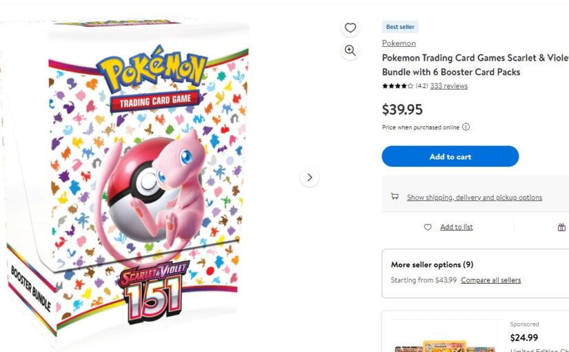 Update on Pokemon 151 Booster Bundles at Walmart