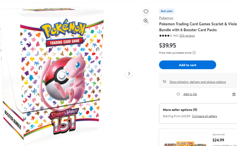 Walmart is Out of Pokemon 151 Booster Bundles!