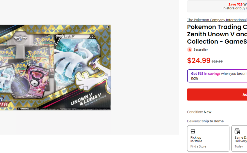 Sale at GameStop.com on Exclusive Pokemon!