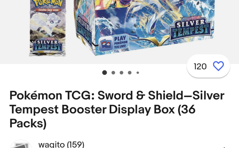 An Obvious Counterfeit Silver Tempest Booster Box is Being Sold on ebay