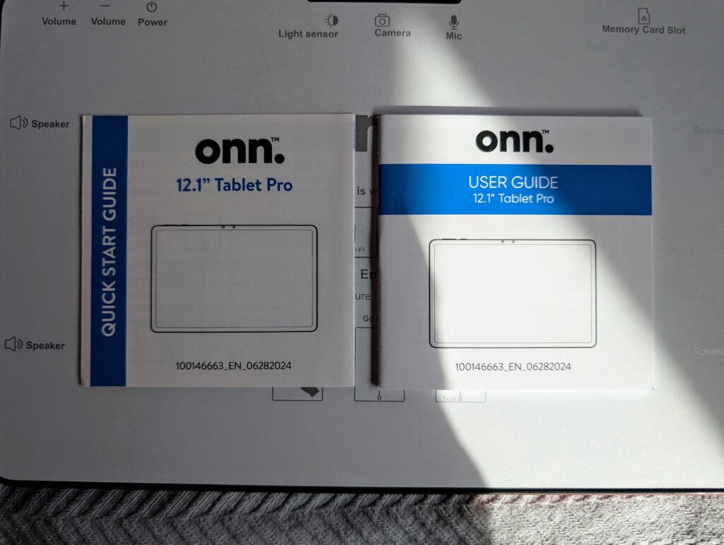 The guides of the onn. 12.1" Tablet Pro 128GB (2024 Model)