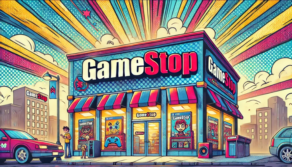 illustration of a gamestop store