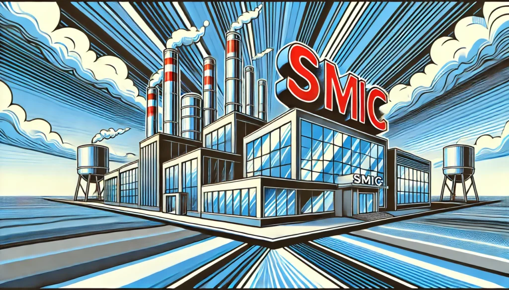 illustration of a modern factory with the word SMIC