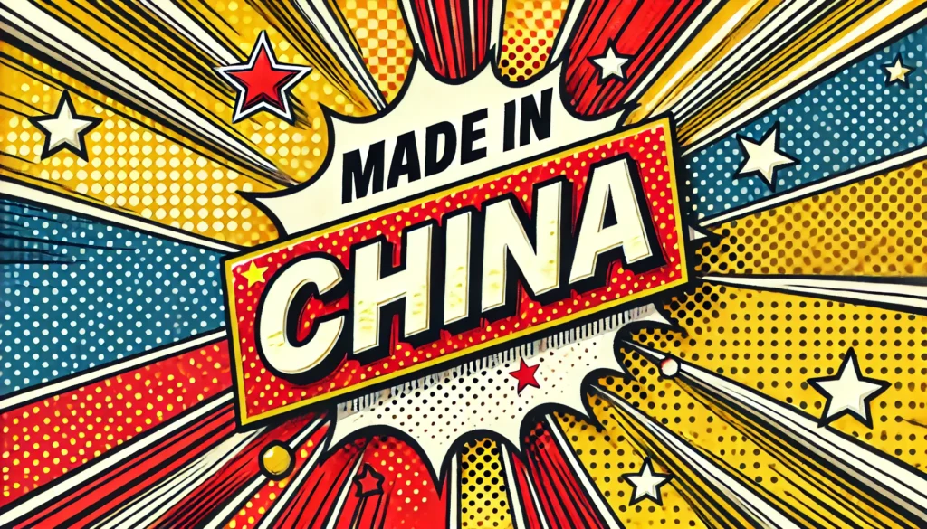 illustration that says "made in china"