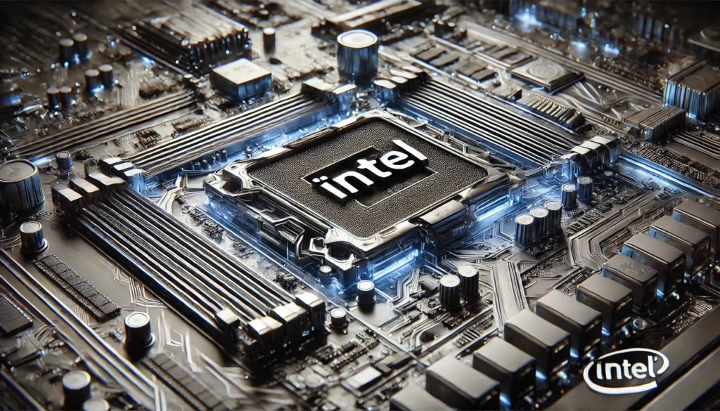 illustration of a motherboard with text INTEL