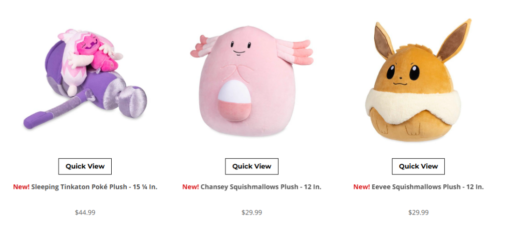 pokemoncenter.com plushes