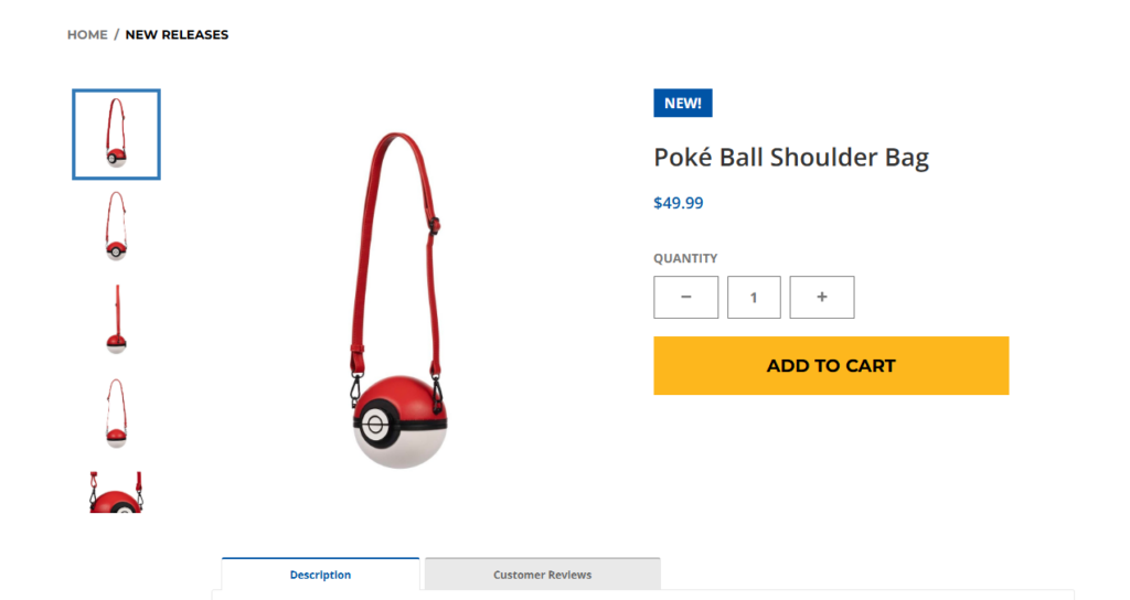 pokemoncenter.com poke ball shoulder bag