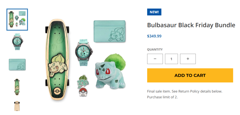 pokemoncenter.com black friday bulbasaur bundle