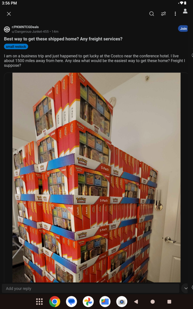 scalper bought entire pallet of 151 mini tin boxes from costco