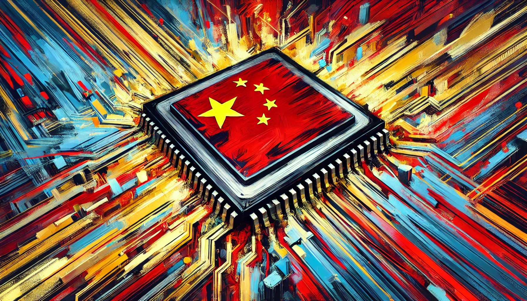 semiconductor with chinese flag