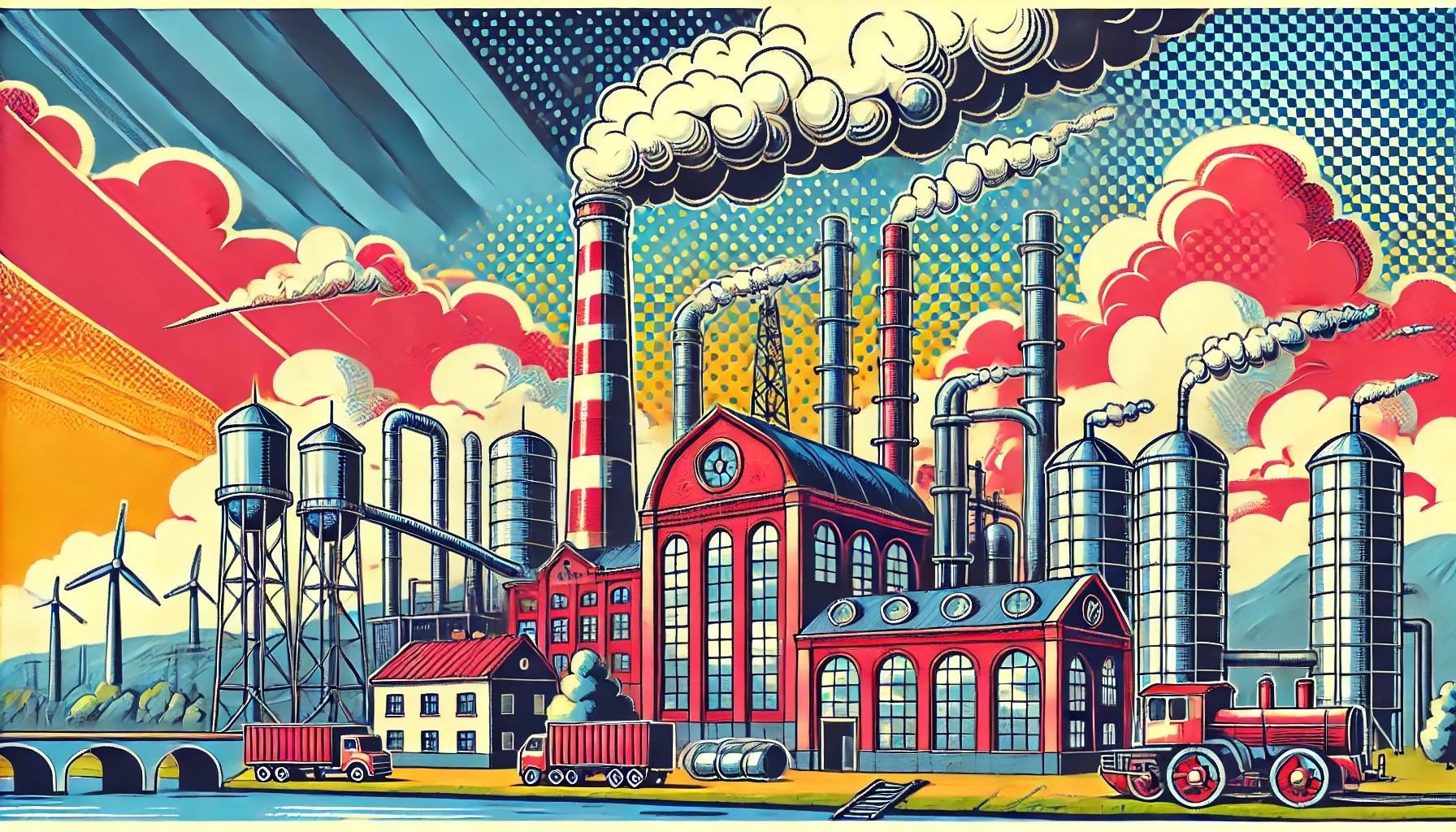 european factory illustration