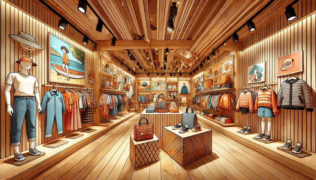 illustration of a modern clothing store