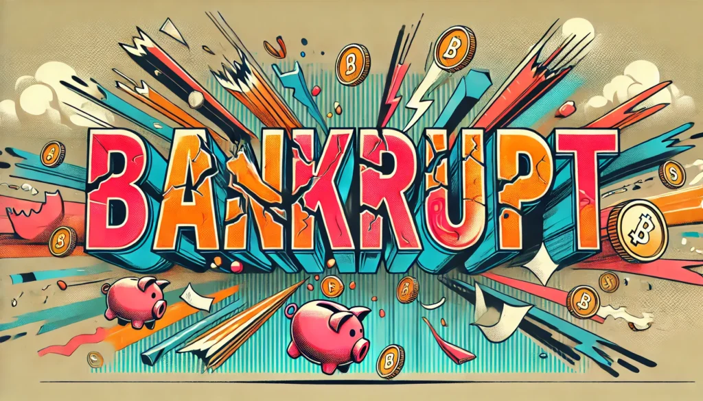 illustration that says bankrupt